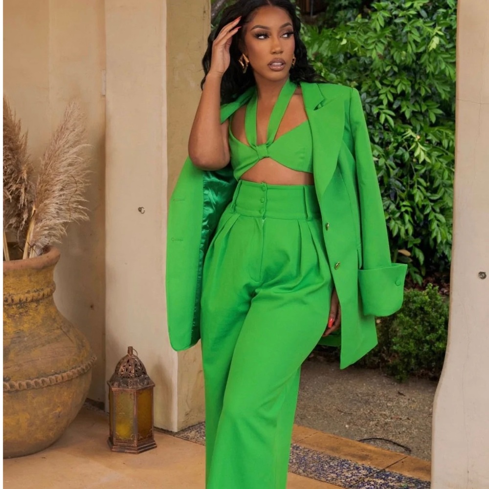 Ellaelisque Bossy & Fly Green Pant Suit (Med)